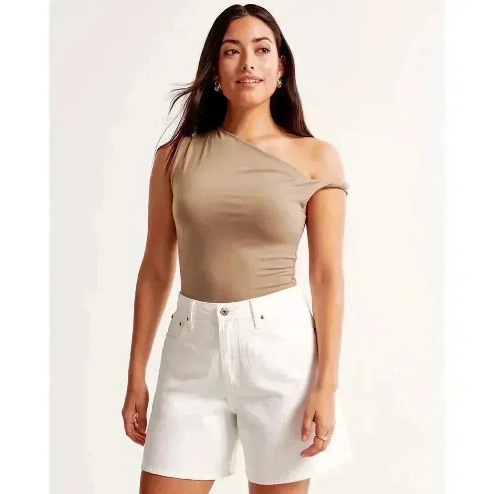 Abercrombie & Fitch Curve Love Off White The Loose Short New Sz 33 High Rise 16